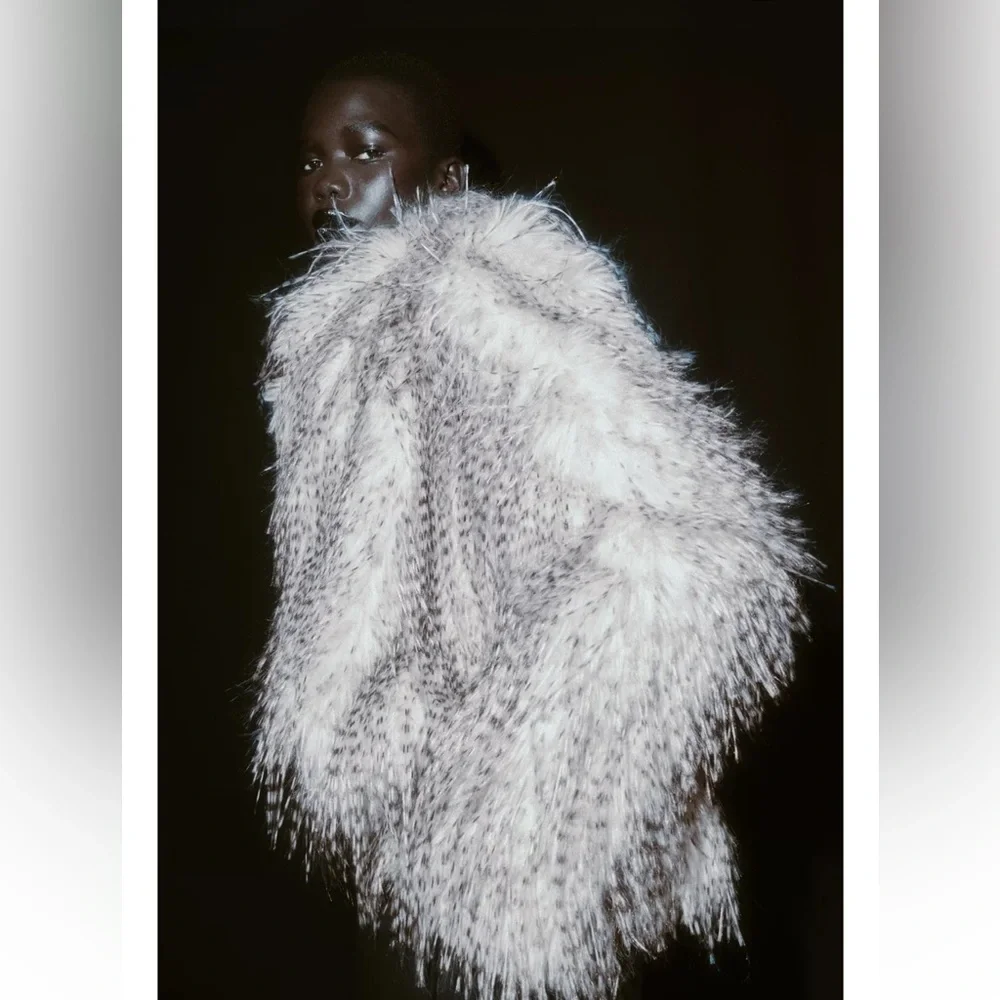 ZARA SHORT FAUX FUR COAT - Picture 10 of 16